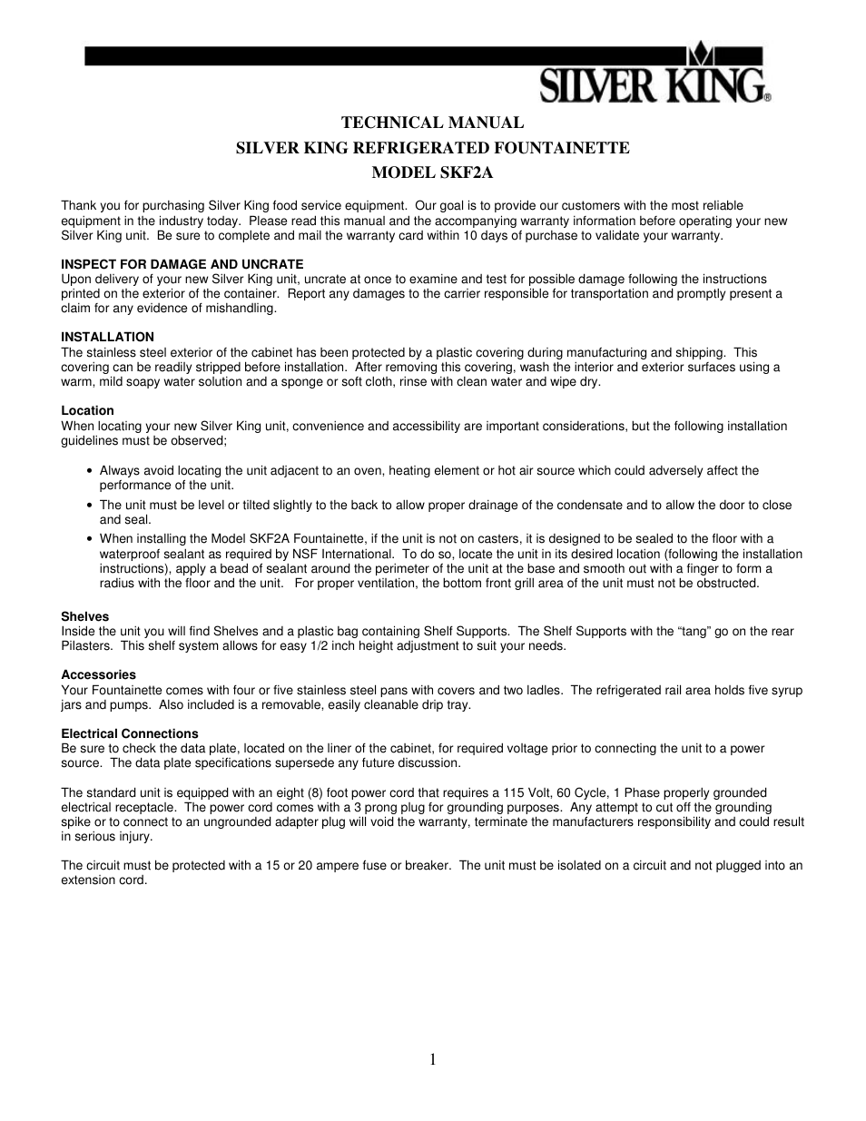 Silver King SKF2A User Manual | Page 2 / 12
