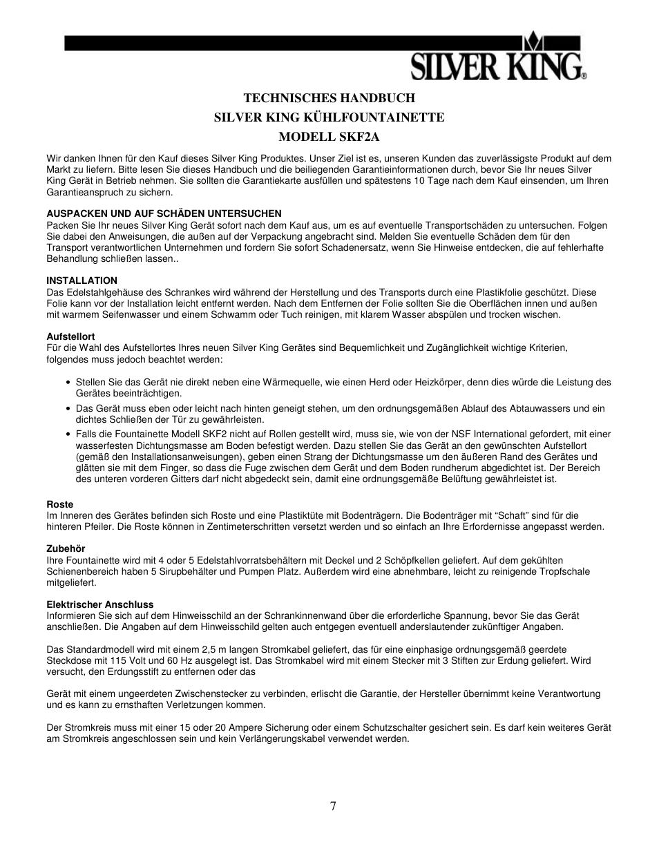 Silver King SKF2A User Manual | Page 8 / 12