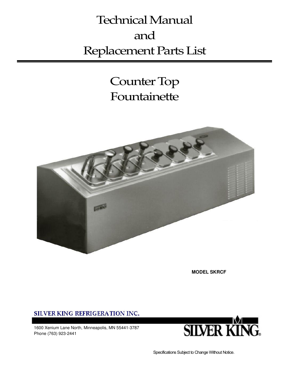 Silver King SKRCF User Manual | 13 pages