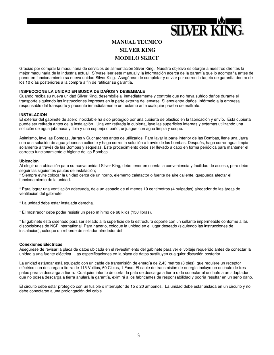 Silver King SKRCF User Manual | Page 4 / 13