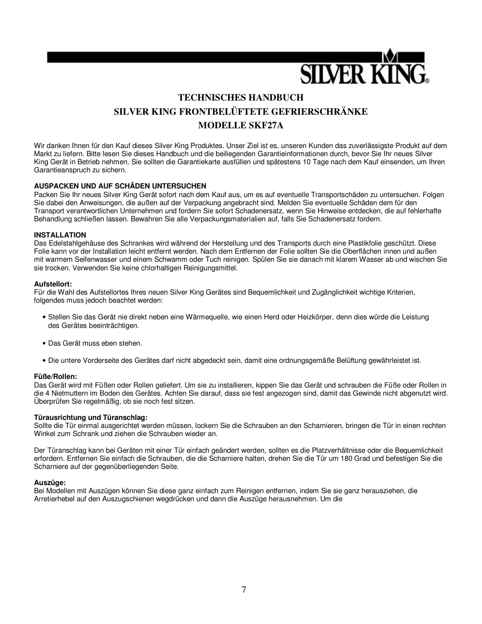 Silver King SKF27ABD User Manual | Page 8 / 12