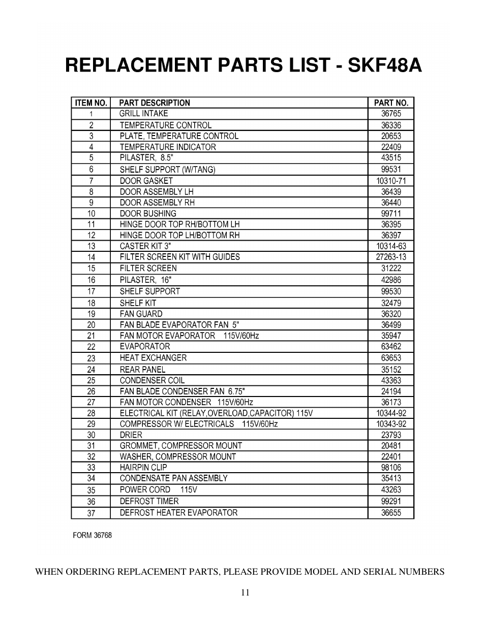 Silver King SKF48A User Manual | Page 12 / 13