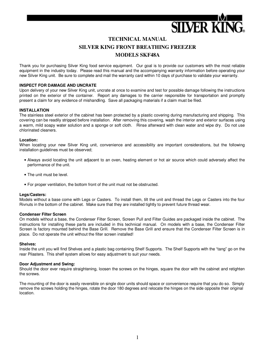 Silver King SKF48A User Manual | Page 2 / 13
