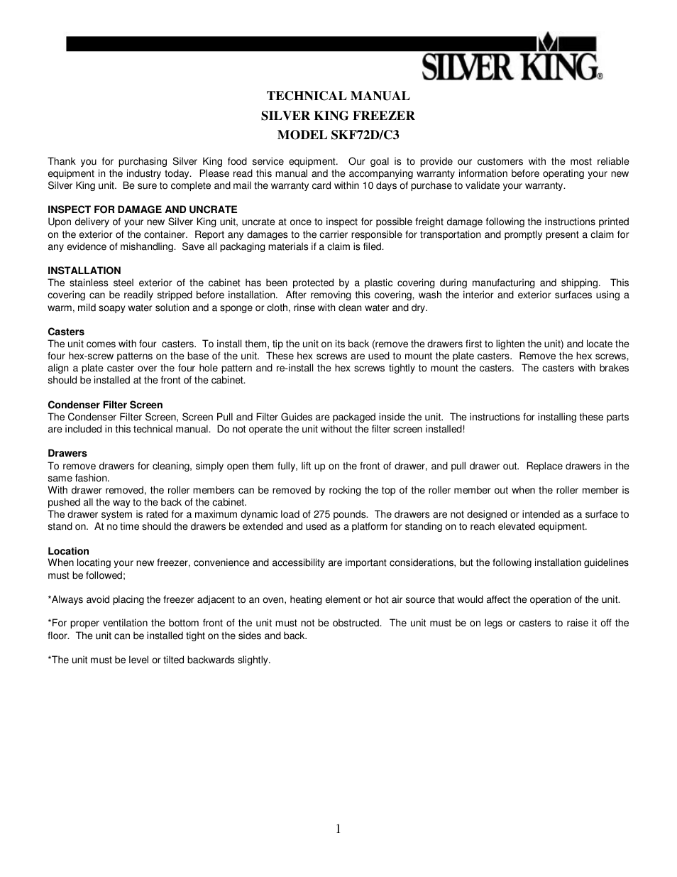 Silver King SKF72D/C3 User Manual | Page 2 / 7