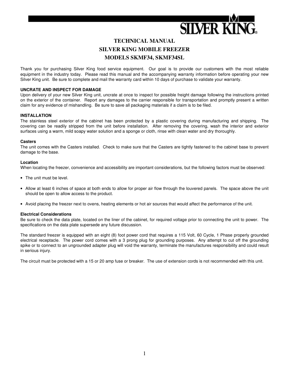 Silver King SKMF34SL User Manual | Page 2 / 12