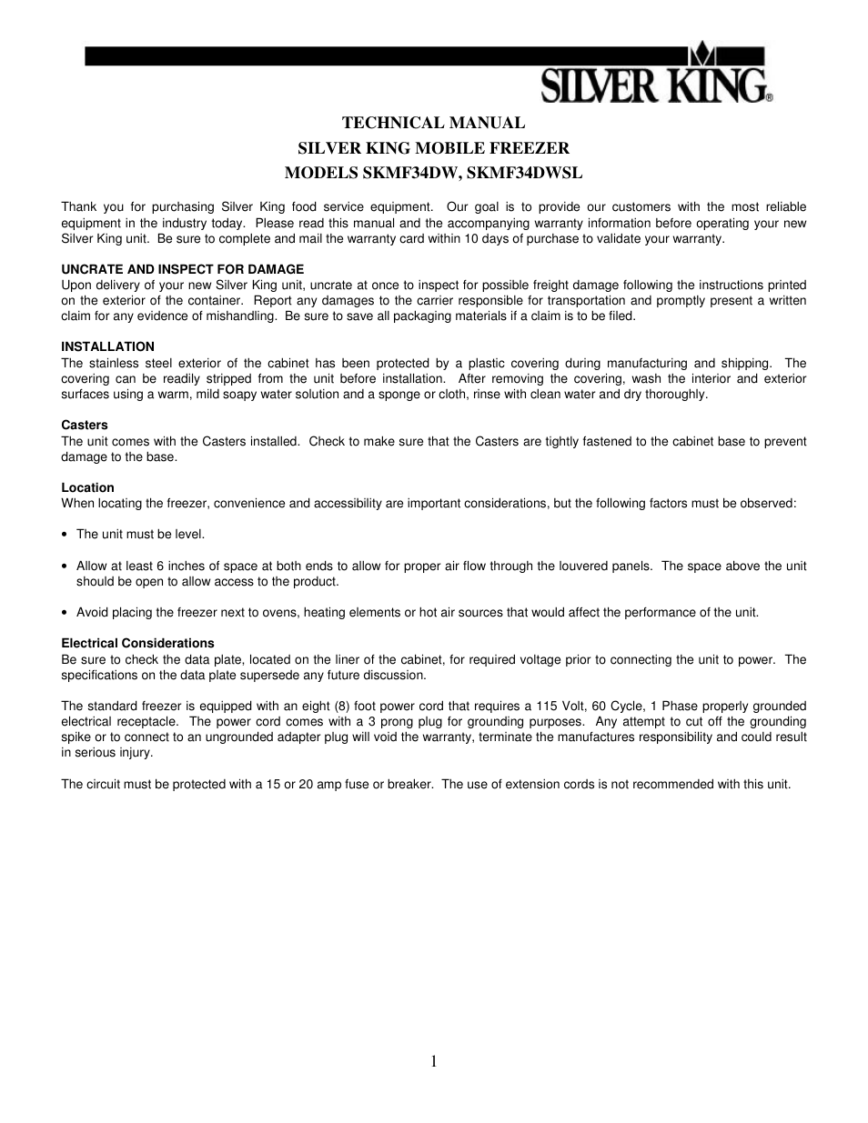 Silver King SKMF34DW User Manual | Page 2 / 12