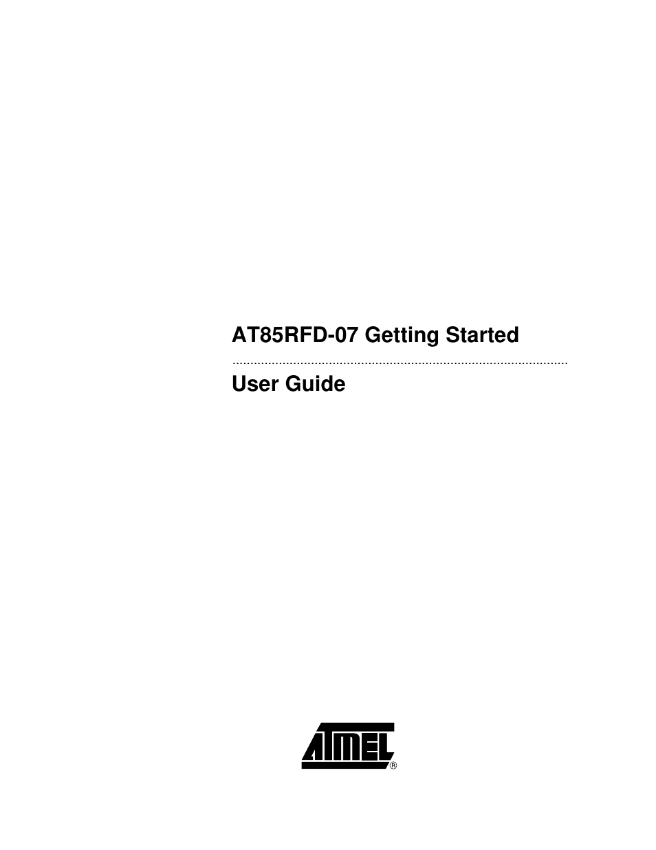 Atmel AT85RFD-07 User Manual | 10 pages