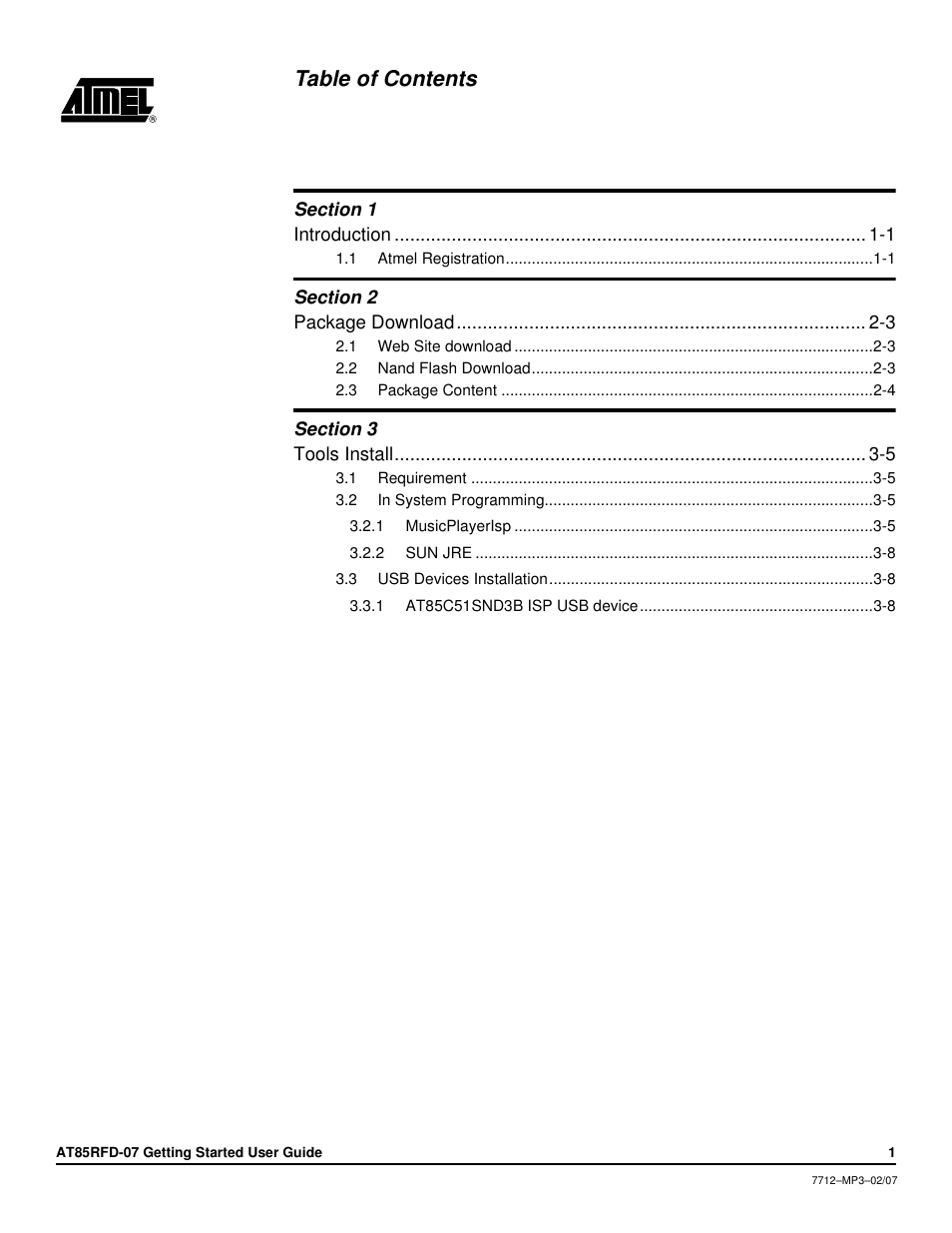 Atmel AT85RFD-07 User Manual | Page 2 / 10