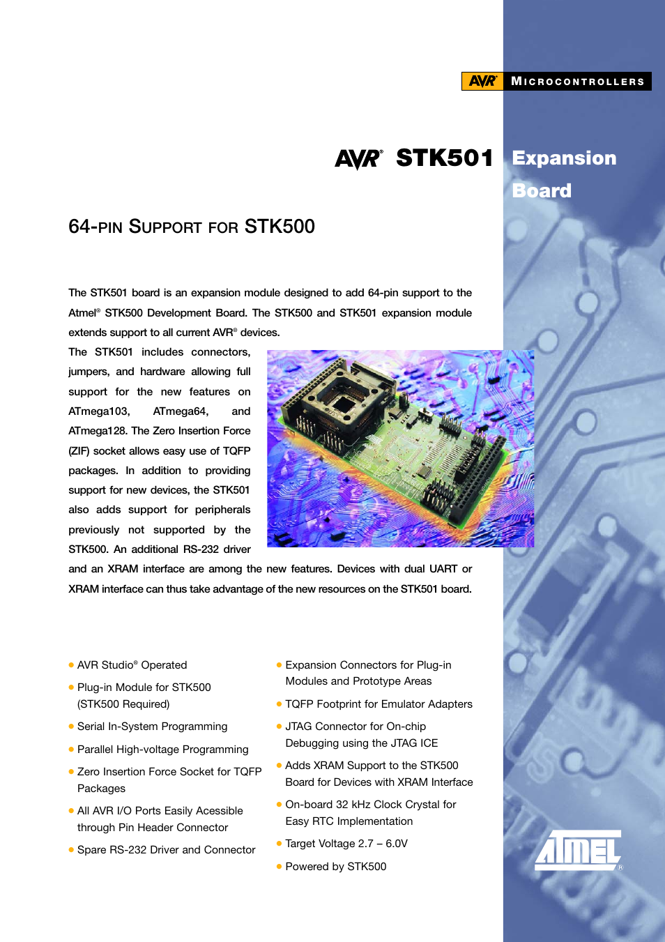 Atmel STK501 User Manual | 2 pages