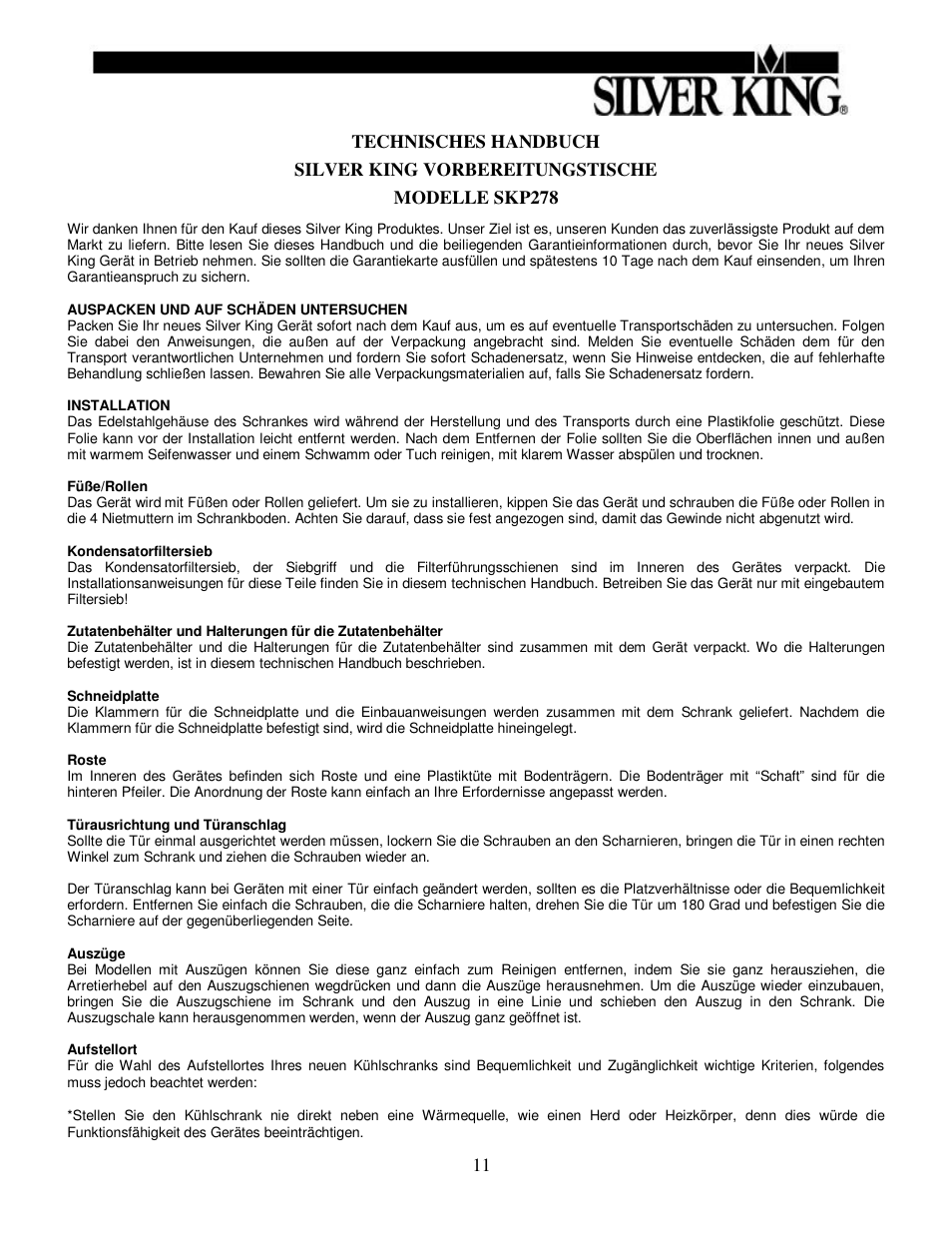 Silver King SKP278 User Manual | Page 12 / 17