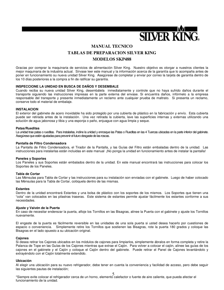 Silver King SKP488 User Manual | Page 6 / 17