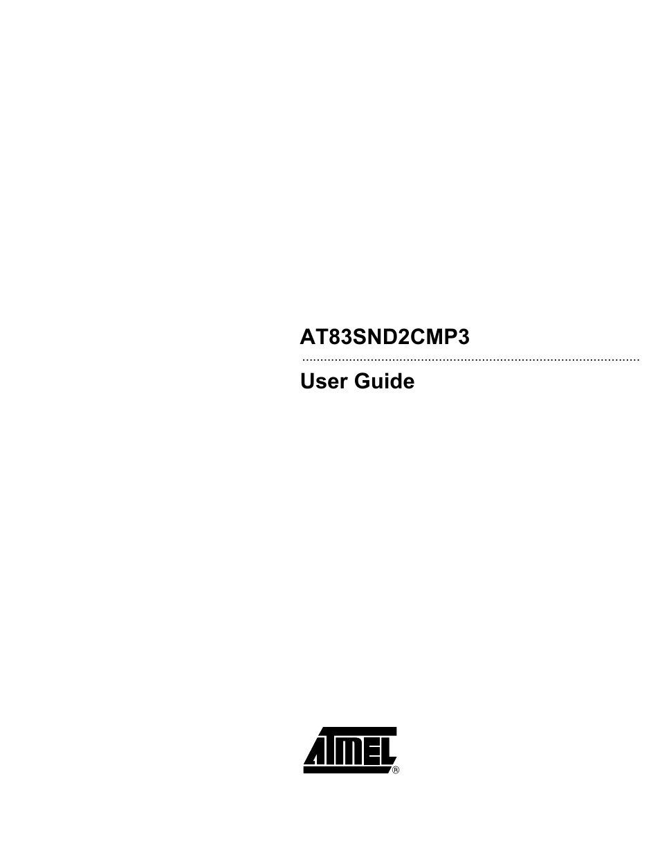 Atmel AT83SND2C MP3 User Manual | 66 pages
