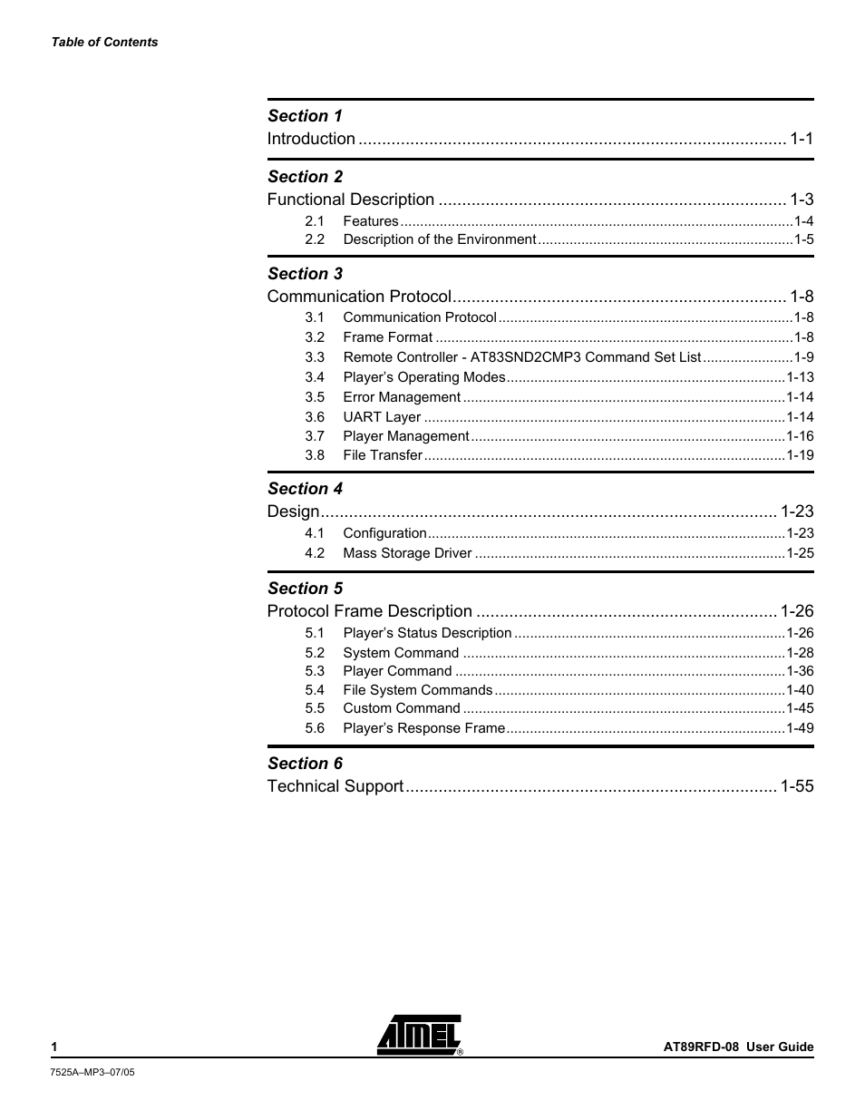 Atmel AT83SND2C MP3 User Manual | Page 3 / 66