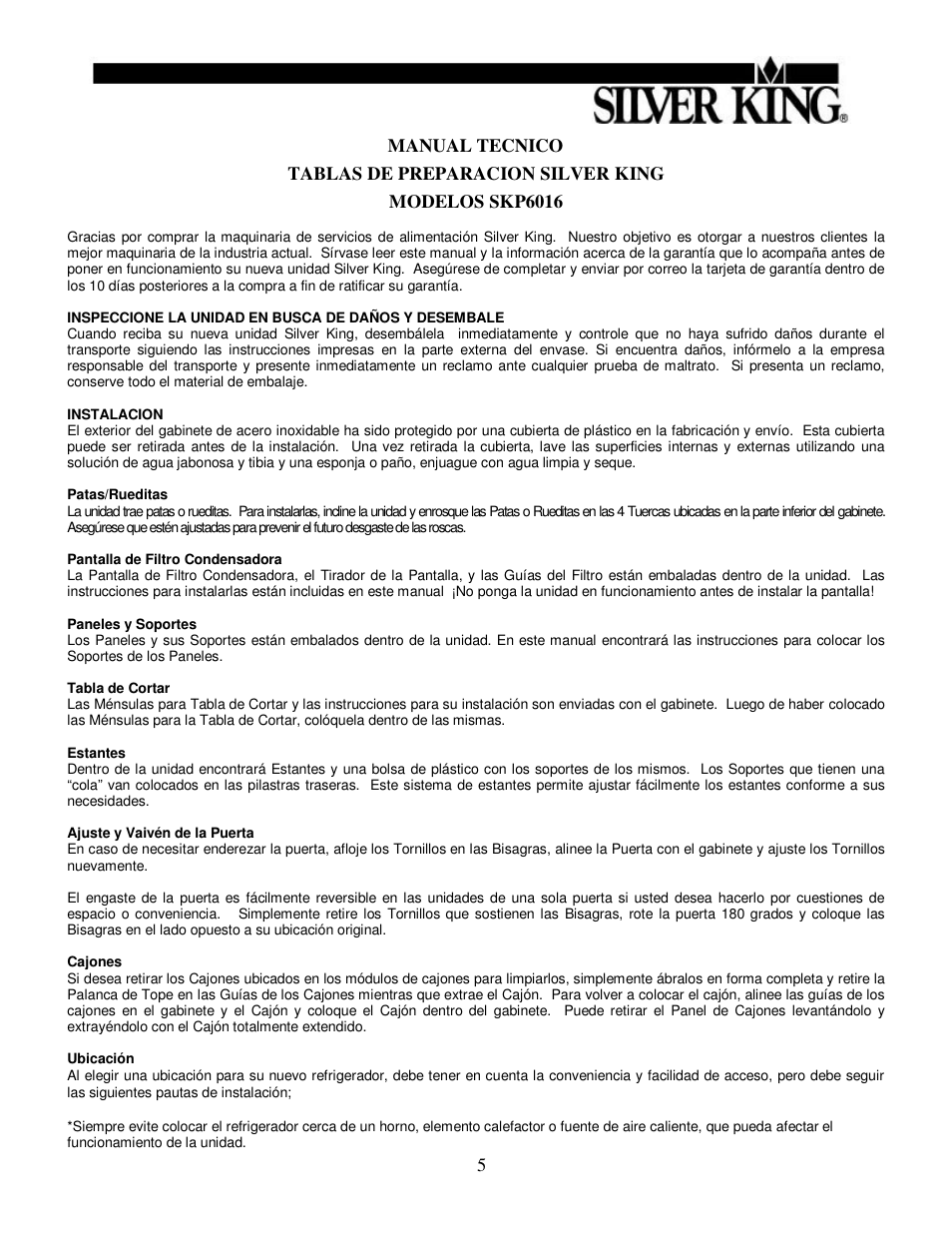 Silver King SKP6016 User Manual | Page 6 / 17
