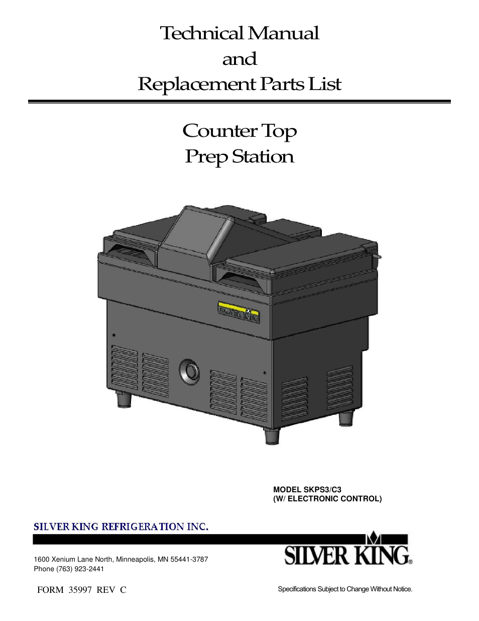 Silver King SKPS3/C3 User Manual | 5 pages