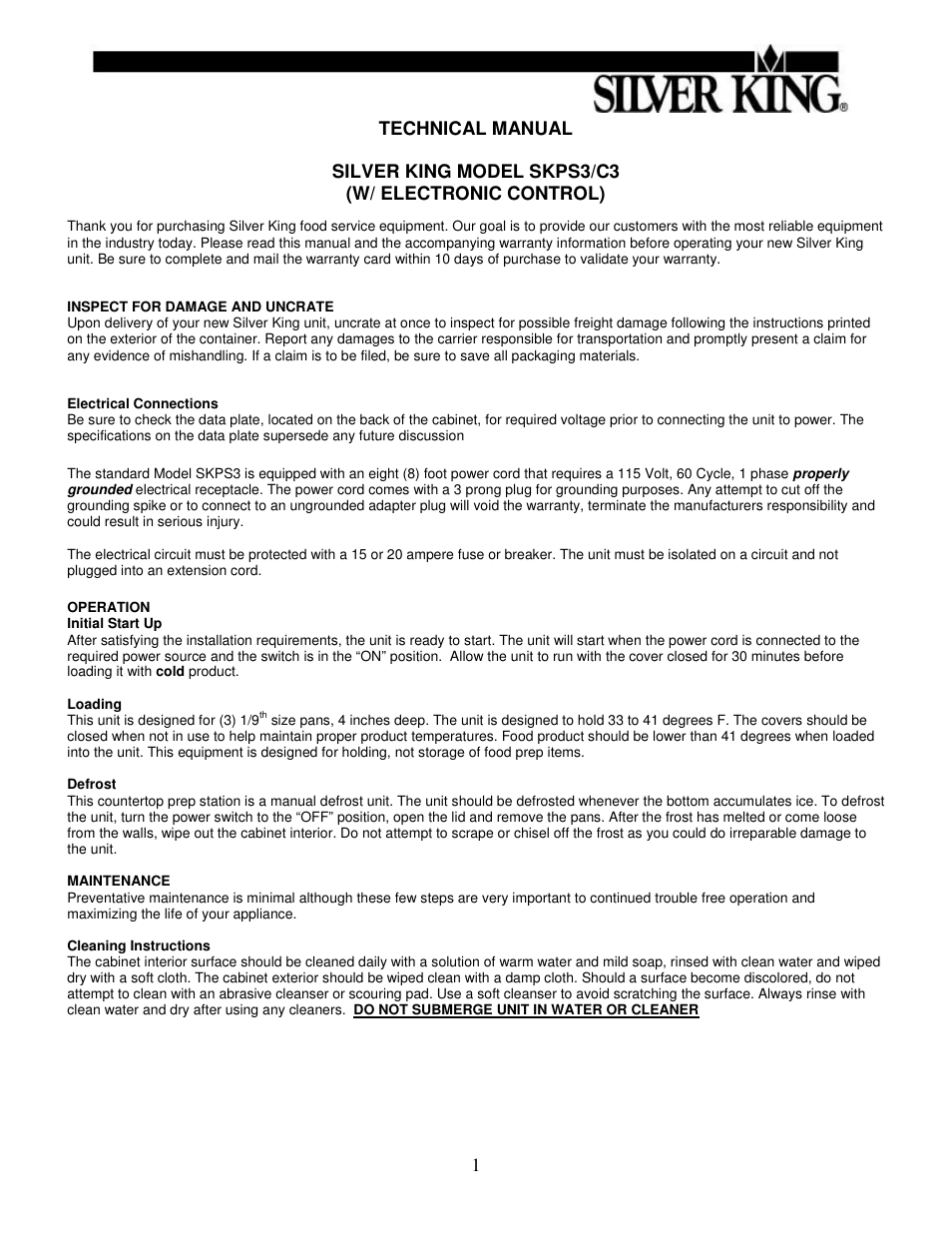 Silver King SKPS3/C3 User Manual | Page 2 / 5