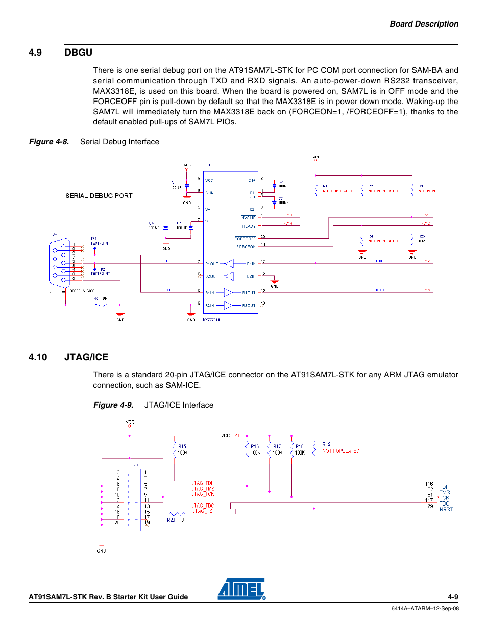 9 dbgu, 10 jtag/ice, Dbgu -9 | 10 jtag/ice -9 | Atmel AT91SAM7L-STK User Manual | Page 23 / 40