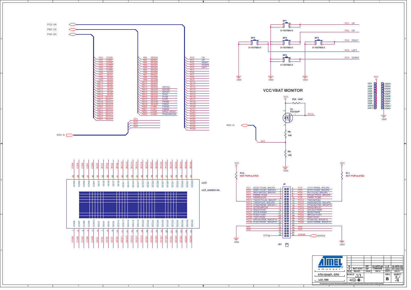 34 b, Vcc/vbat monitor | Atmel AT91SAM7L-STK User Manual | Page 37 / 40