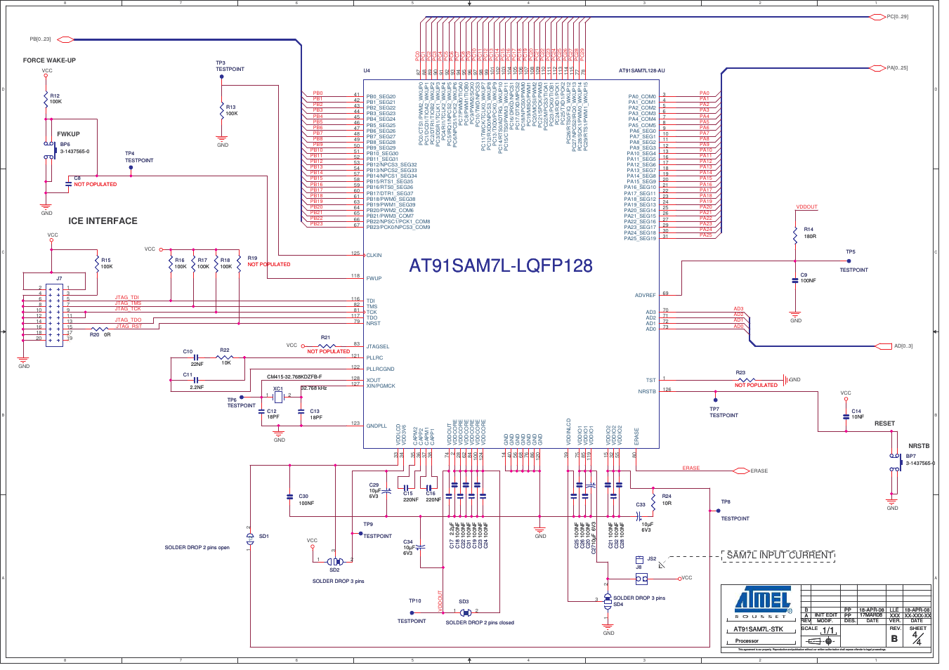Ice interface sam7l input current | Atmel AT91SAM7L-STK User Manual | Page 38 / 40
