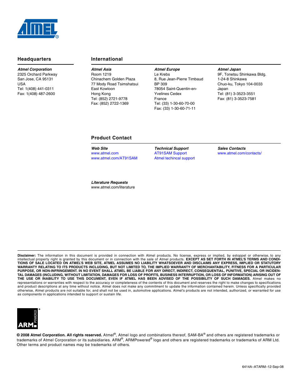 Atmel AT91SAM7L-STK User Manual | Page 40 / 40