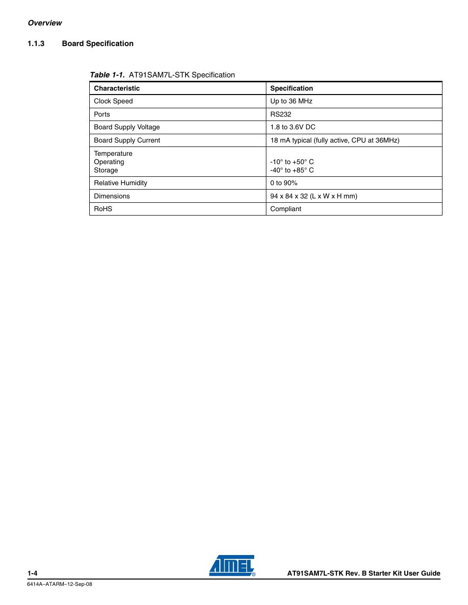 3 board specification | Atmel AT91SAM7L-STK User Manual | Page 8 / 40