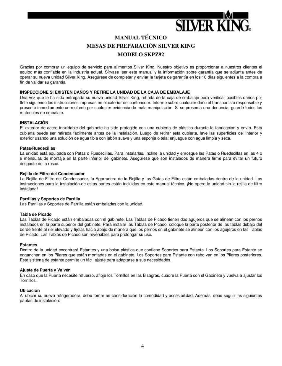 Silver King SKPZ92 User Manual | Page 5 / 14