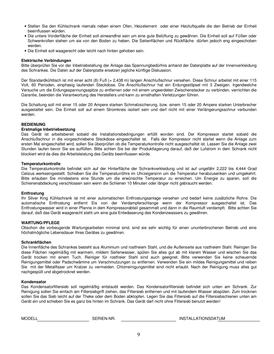 Silver King SKPZ92D1/C8 User Manual | Page 10 / 14