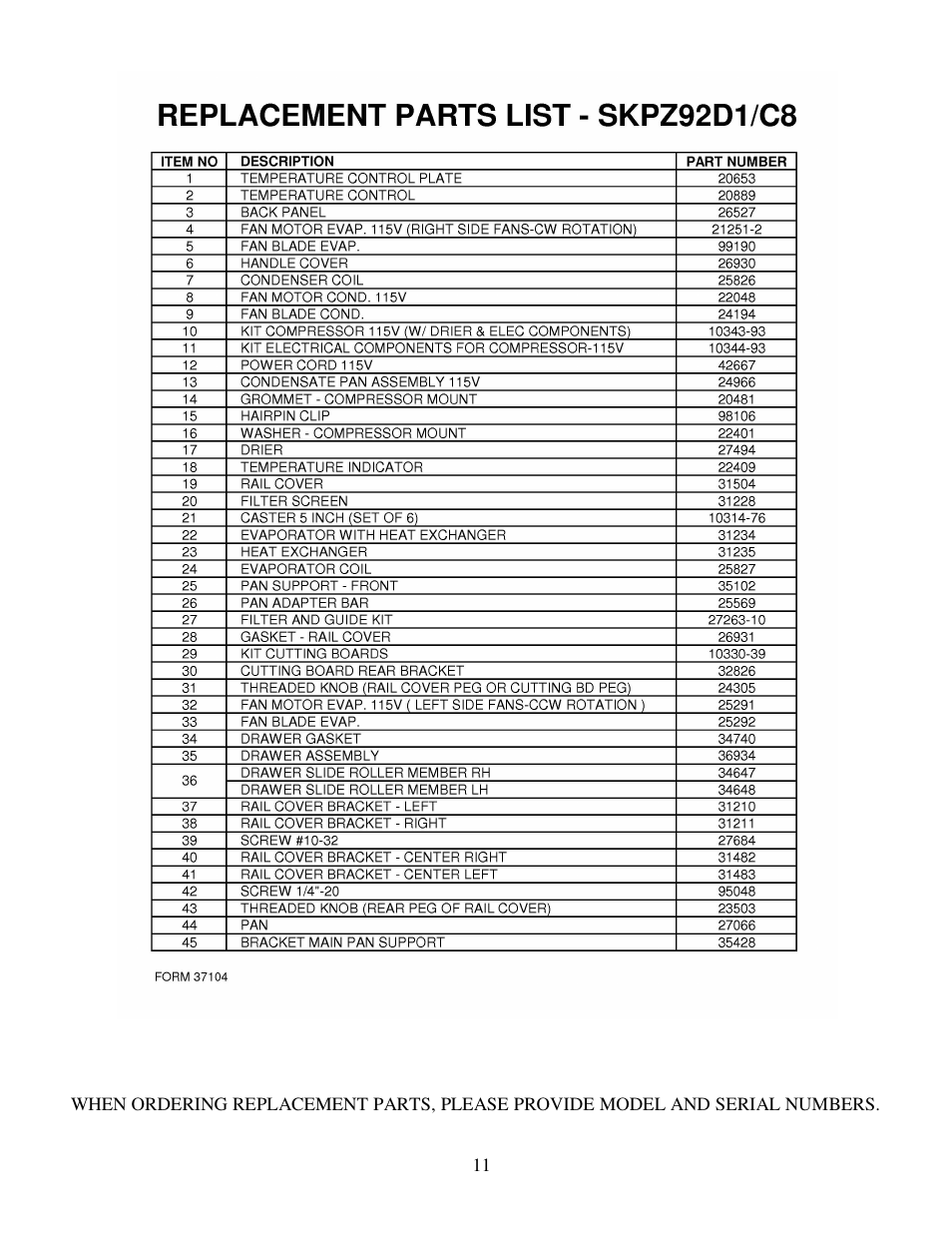 Silver King SKPZ92D1/C8 User Manual | Page 12 / 14