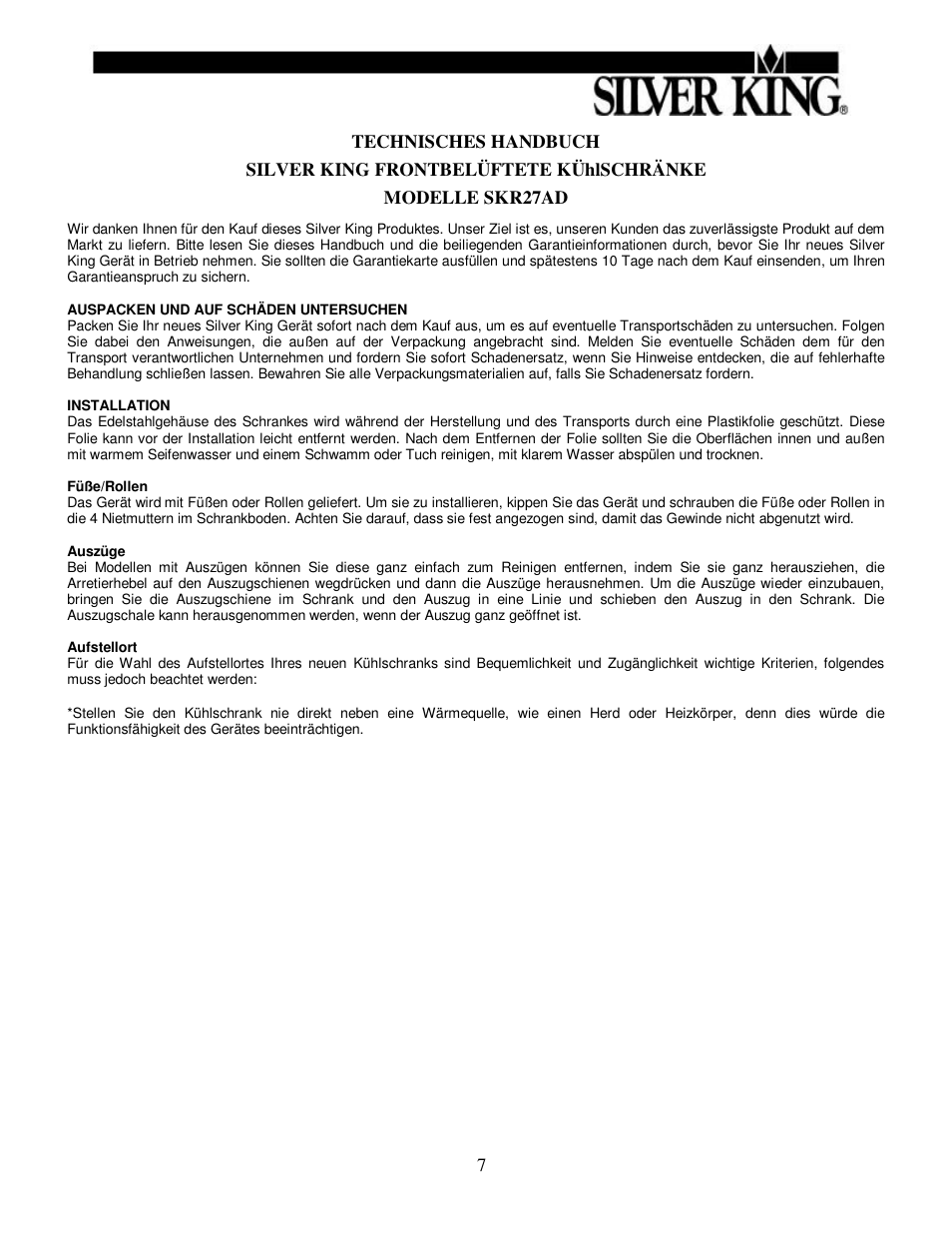 Silver King SKR27AD User Manual | Page 8 / 12