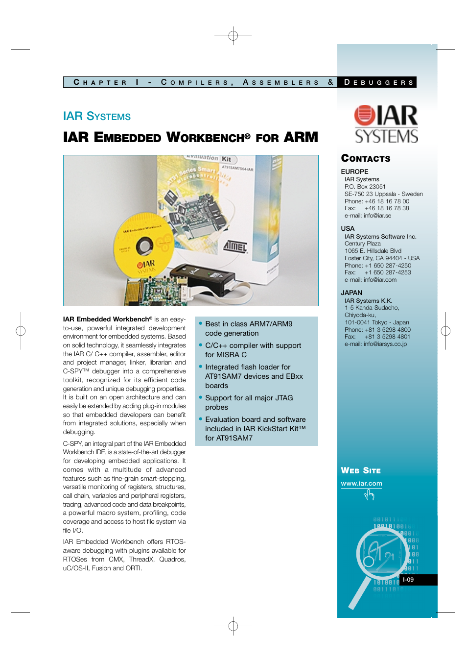 I-09, Iar e, Iar s | Mbedded, Orkbench | Atmel AT91 User Manual | Page 12 / 62