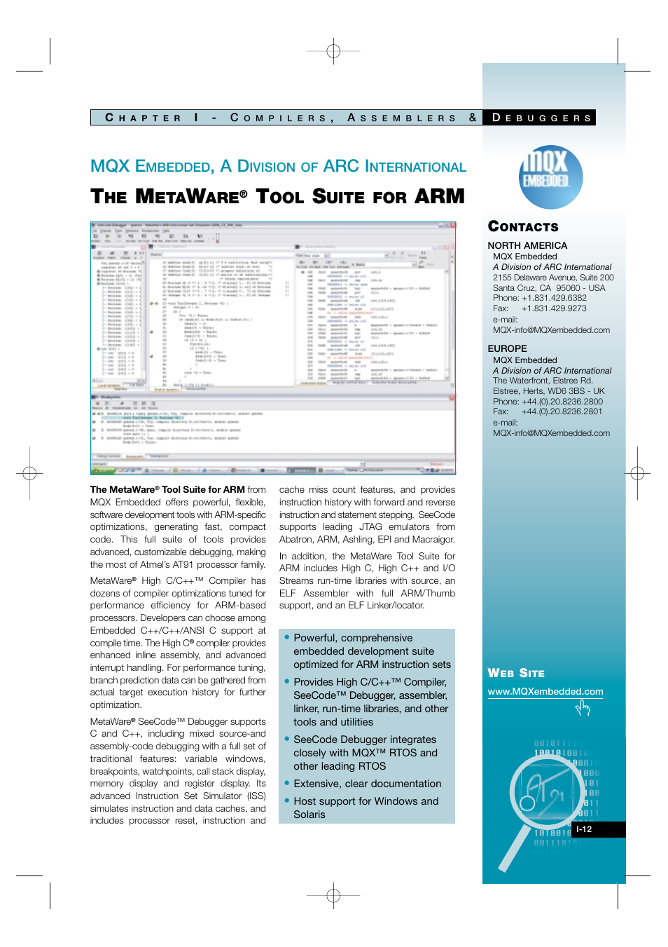 I-12, Mqx e, Arc i | Uite for | Atmel AT91 User Manual | Page 15 / 62