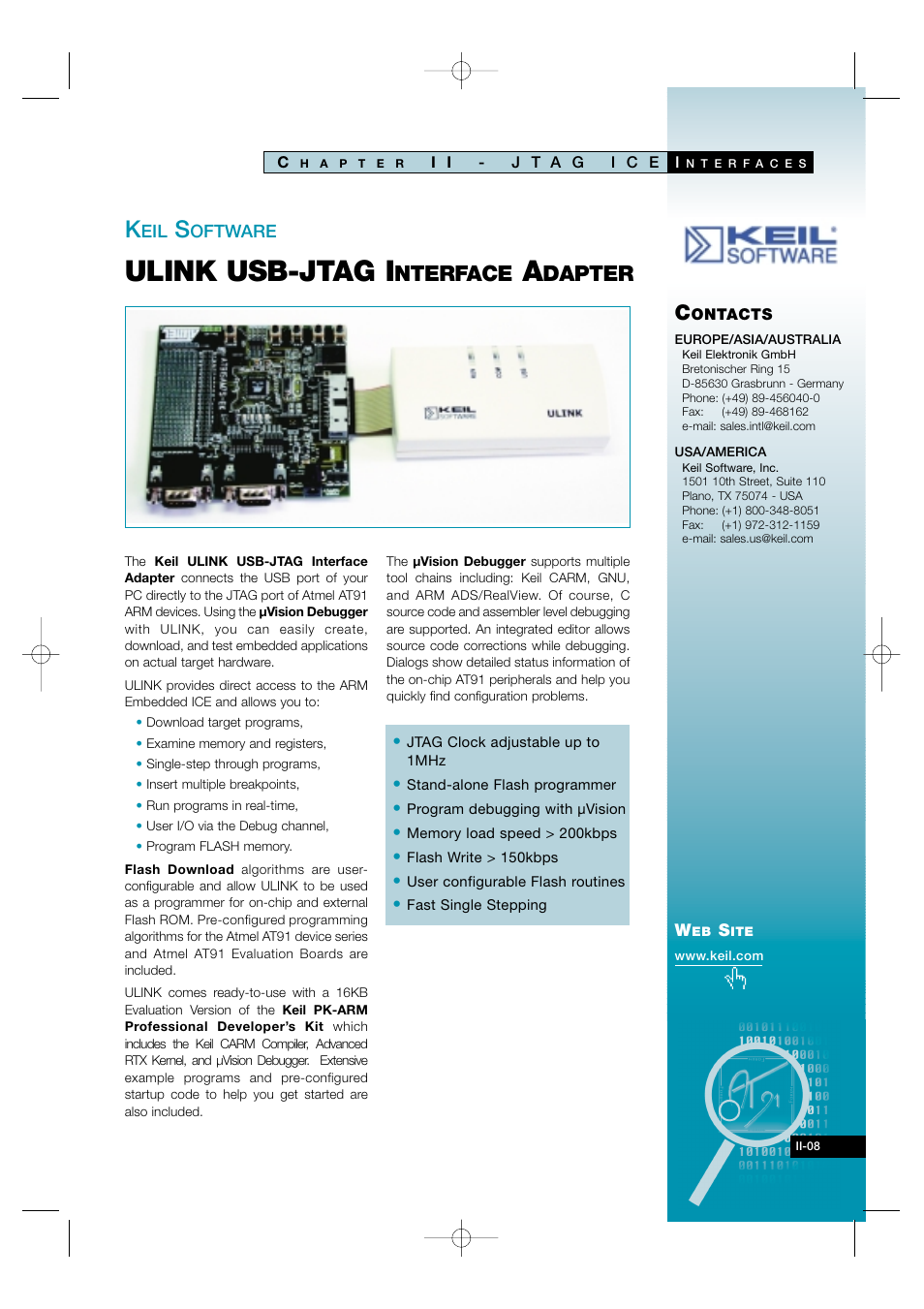 Ii-08, Ulink usb-jtag i, Nterface | Dapter | Atmel AT91 User Manual | Page 25 / 62