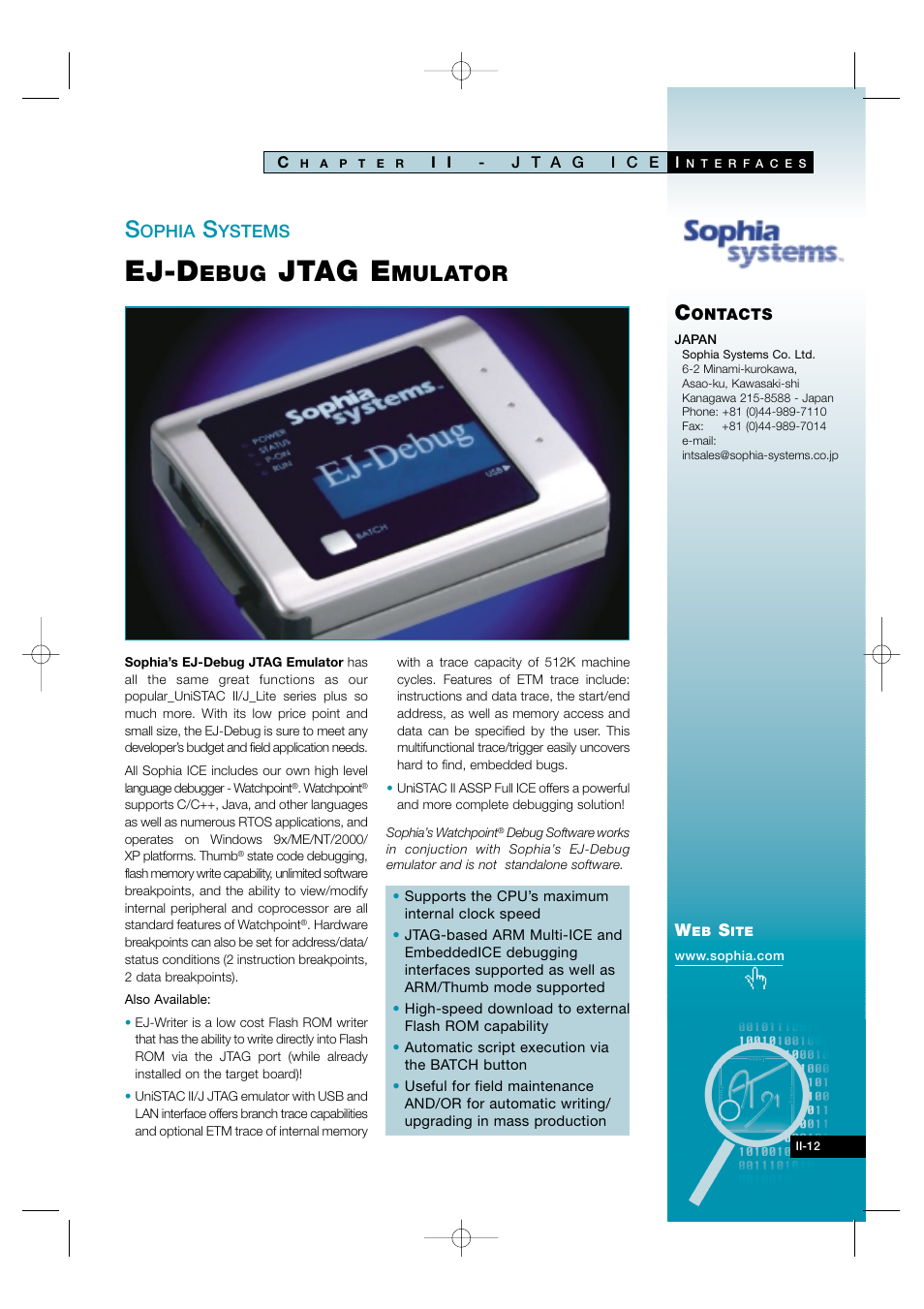 Ii-12, Ej-d, Jtag e | Ebug, Mulator, Ophia, Ystems | Atmel AT91 User Manual | Page 29 / 62