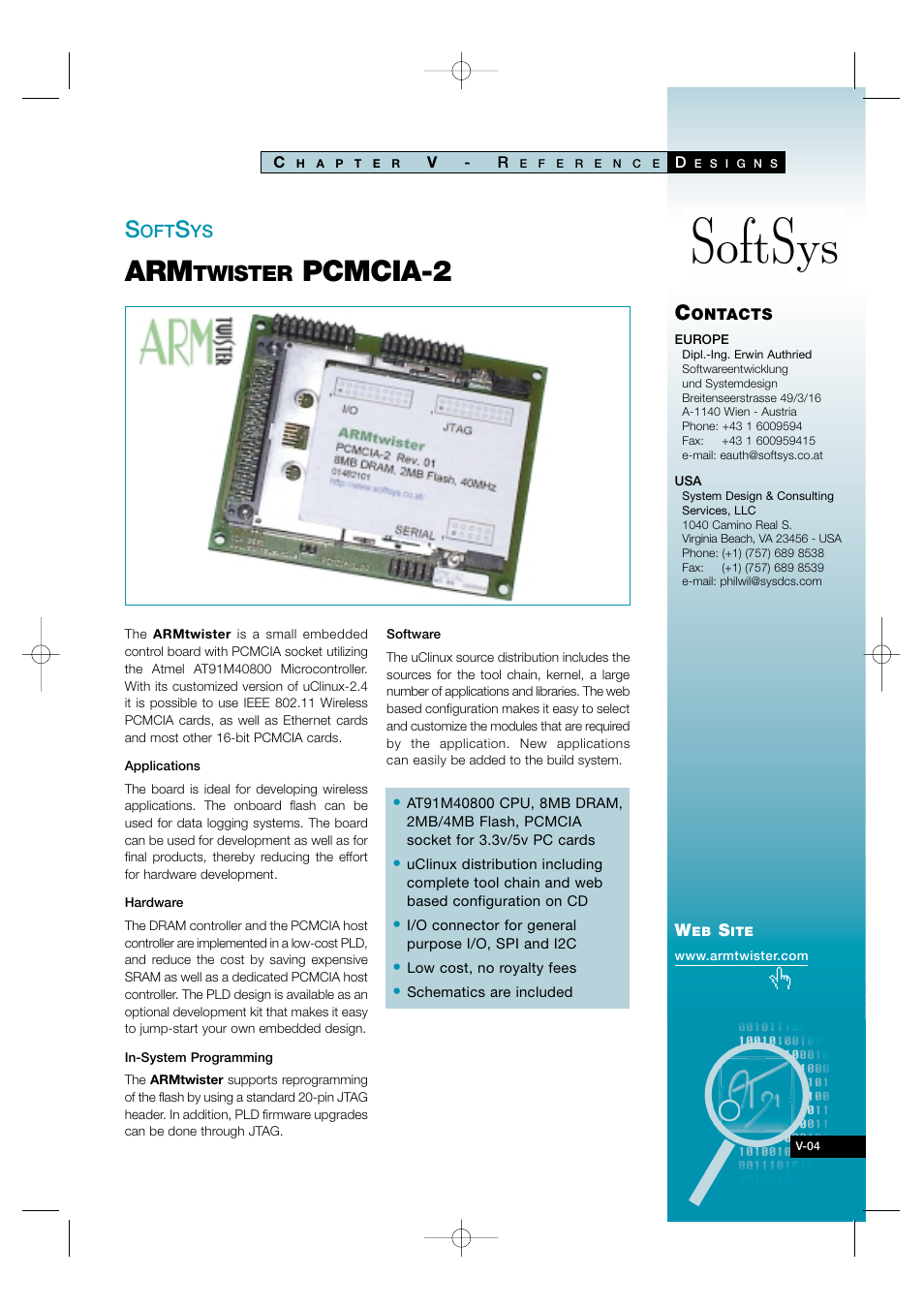 V-04, Pcmcia-2, Twister | Atmel AT91 User Manual | Page 49 / 62