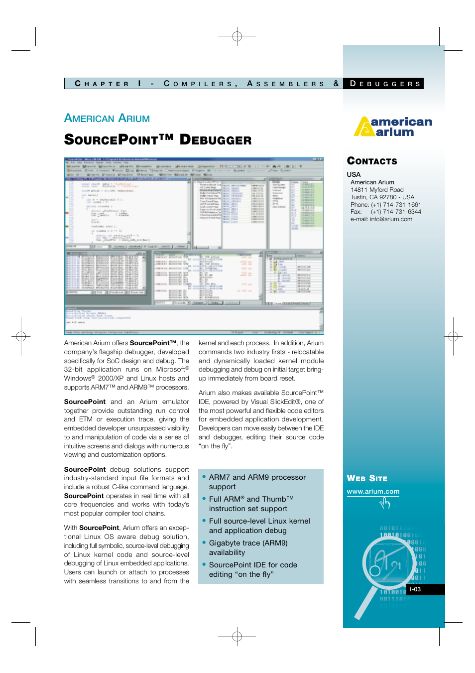 I-03, Ource, Oint | Ebugger | Atmel AT91 User Manual | Page 6 / 62