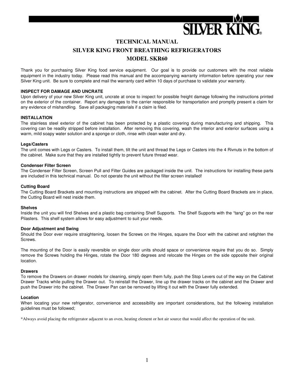 Silver King SKR60 User Manual | Page 2 / 13