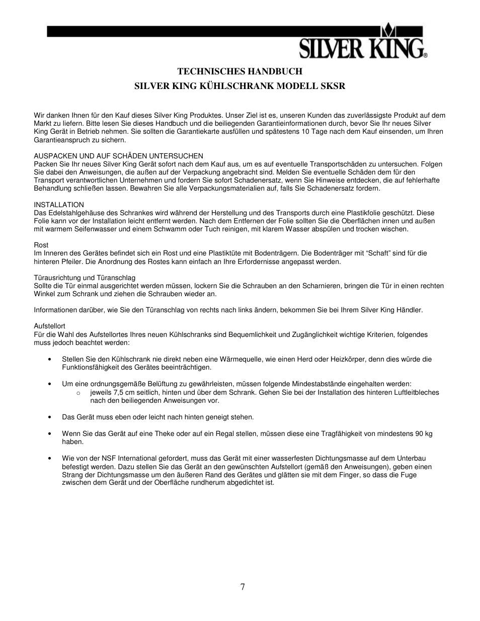Silver King SKSR User Manual | Page 8 / 13
