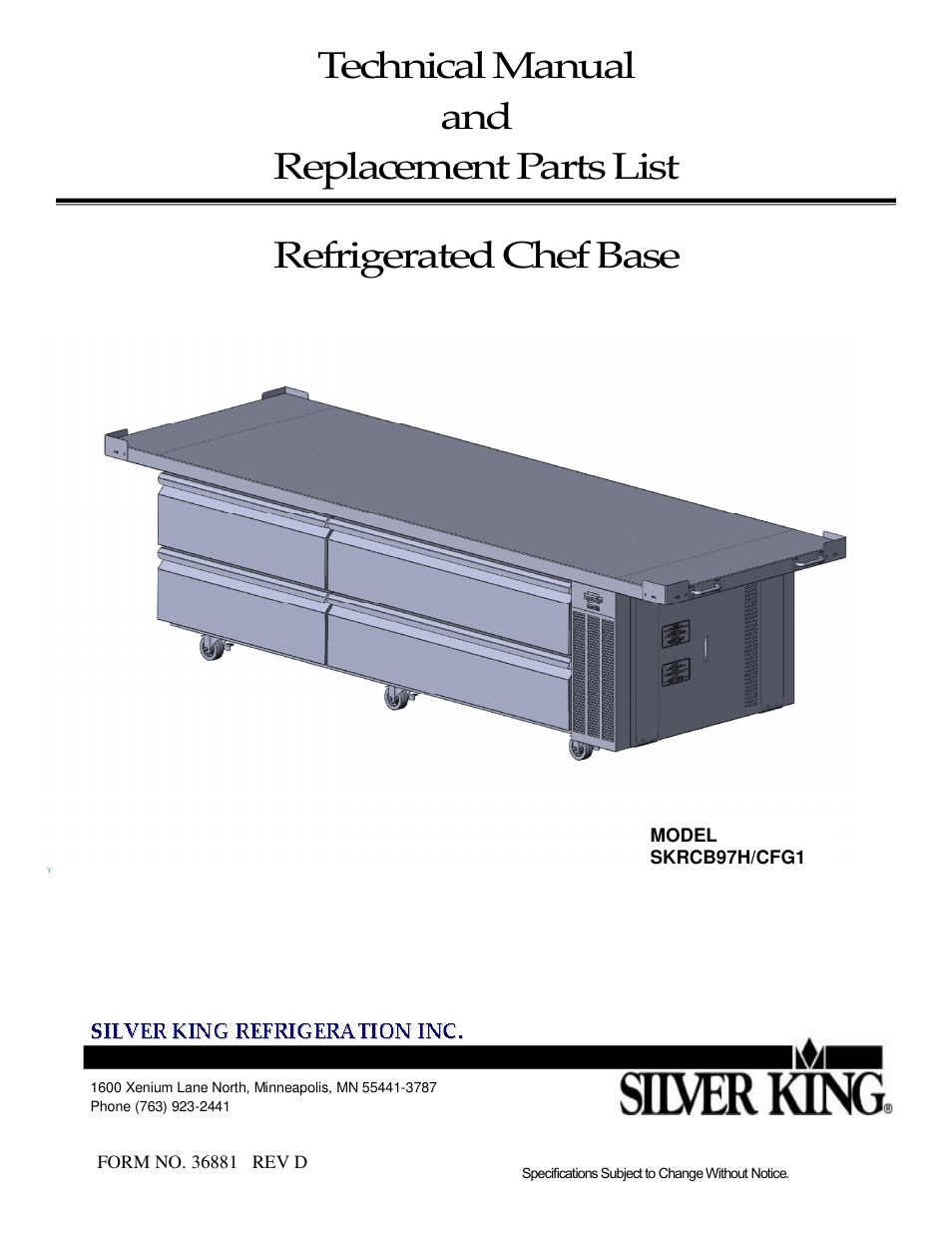 Silver King SKRCB97H/CFG1 User Manual | 6 pages