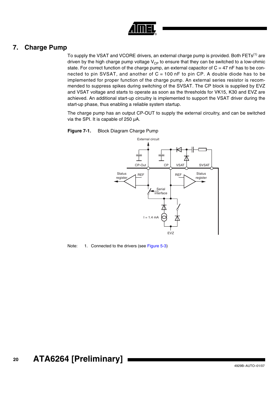Charge pump, Ata6264 [preliminary | Atmel ATA6264 User Manual | Page 20 / 83