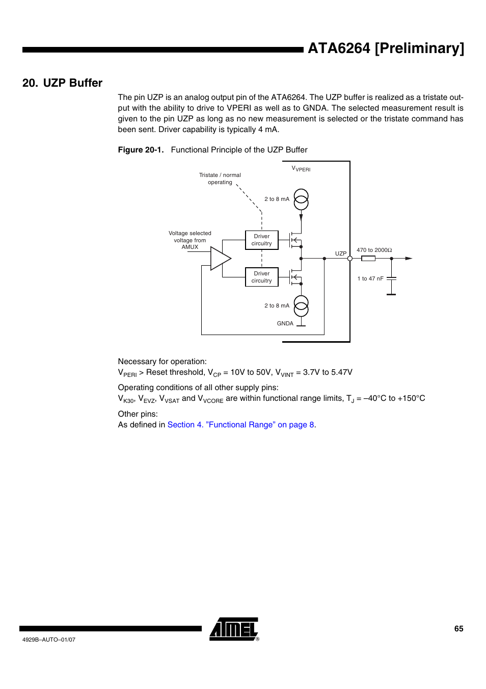 Uzp buffer, Ata6264 [preliminary | Atmel ATA6264 User Manual | Page 65 / 83