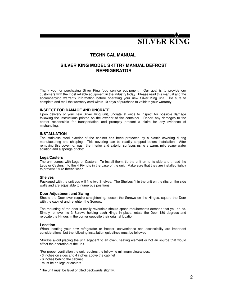 Silver King SKTTR7 User Manual | Page 2 / 7