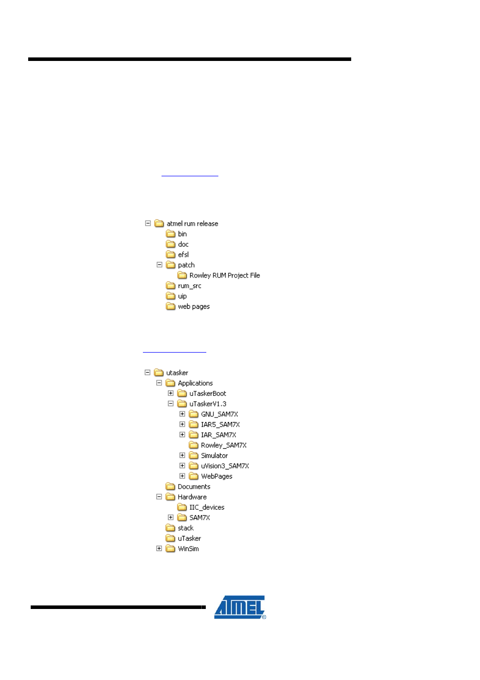 Appendix d - at91sam7x-ek development tools, D.1 folder structure, Avr2070 | Atmel AVR2070 User Manual | Page 65 / 93