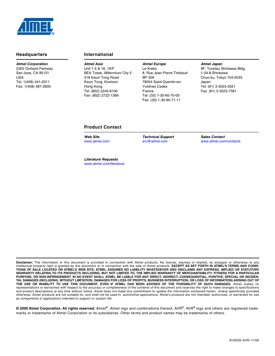 Atmel ATmega324PA User Manual | Page 30 / 30