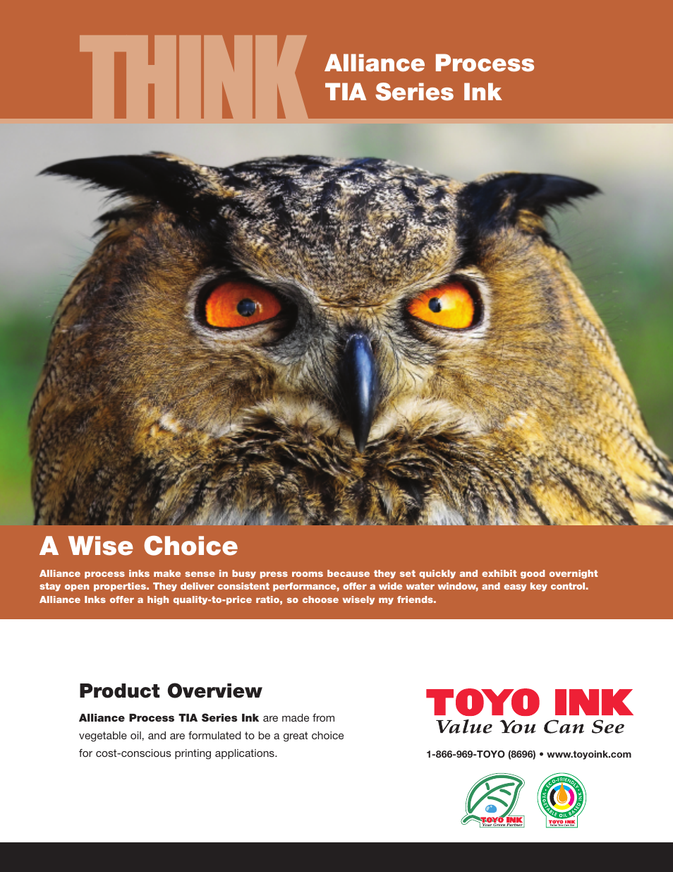 Toyo Ink Alliance Process TIA Series Ink User Manual | 2 pages