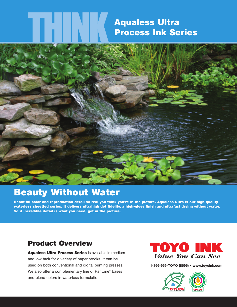 Toyo Ink Aqualess Ultra Process Ink Series User Manual | 2 pages
