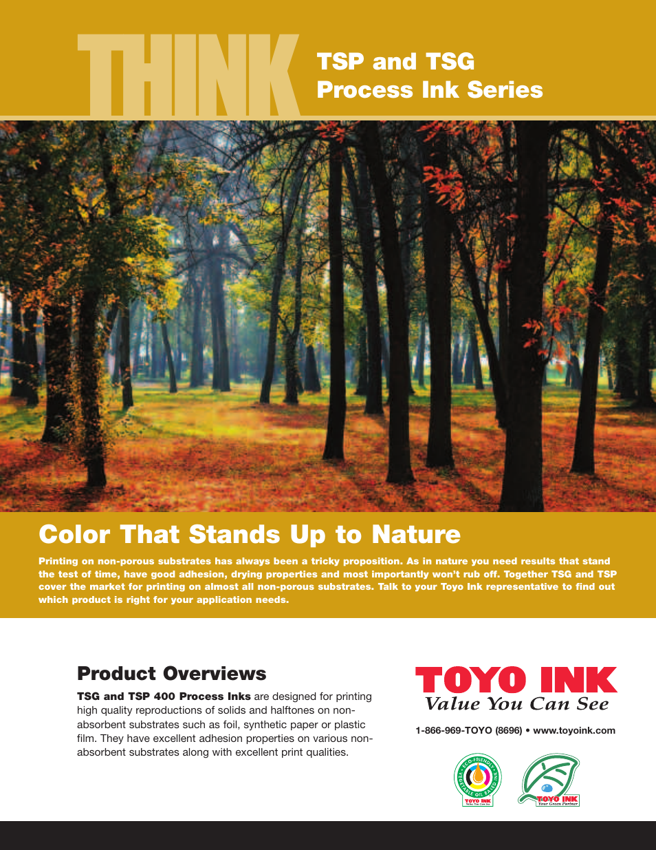 Toyo Ink TSP and TSG Process Ink Series User Manual | 2 pages