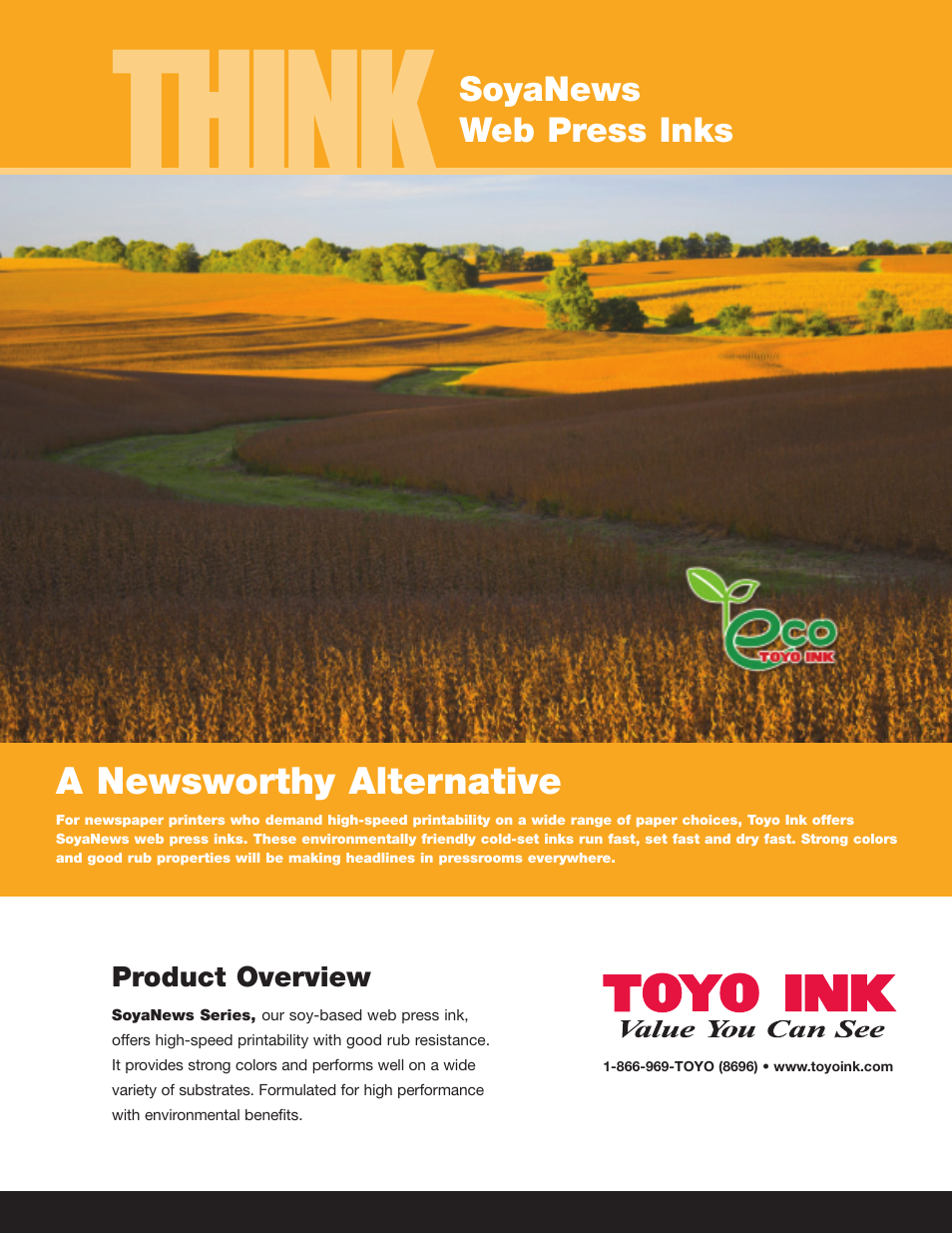 Toyo Ink SoyaNews Web Press Inks User Manual | 2 pages