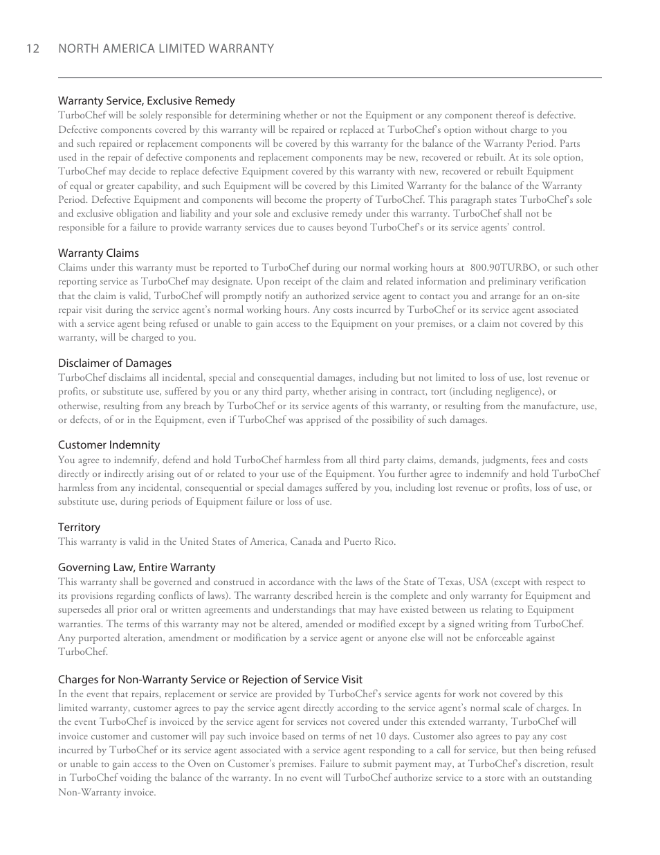 TurboChef Technologies Fire Oven User Manual | Page 20 / 24