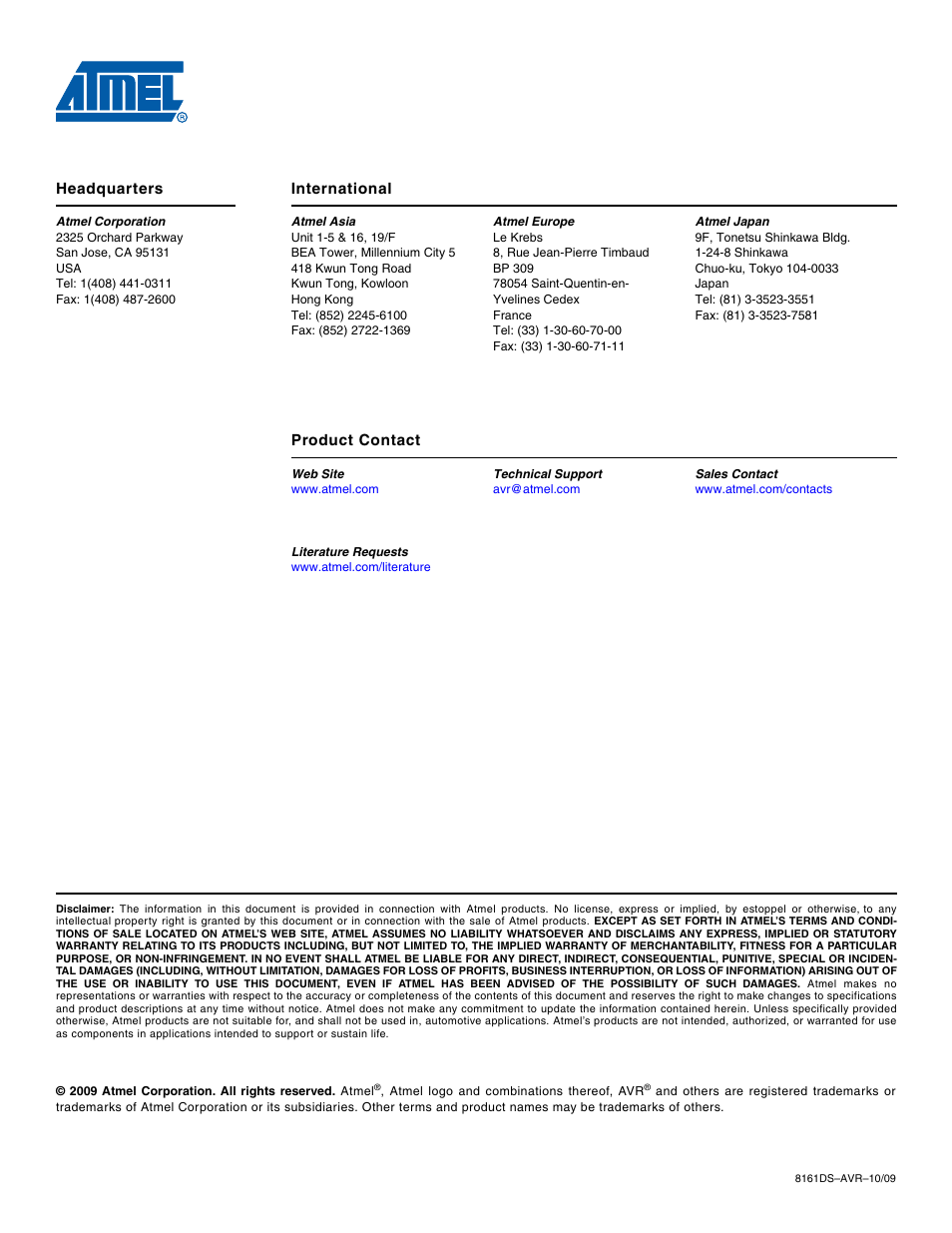 Atmel ATmega88PA User Manual | Page 26 / 26