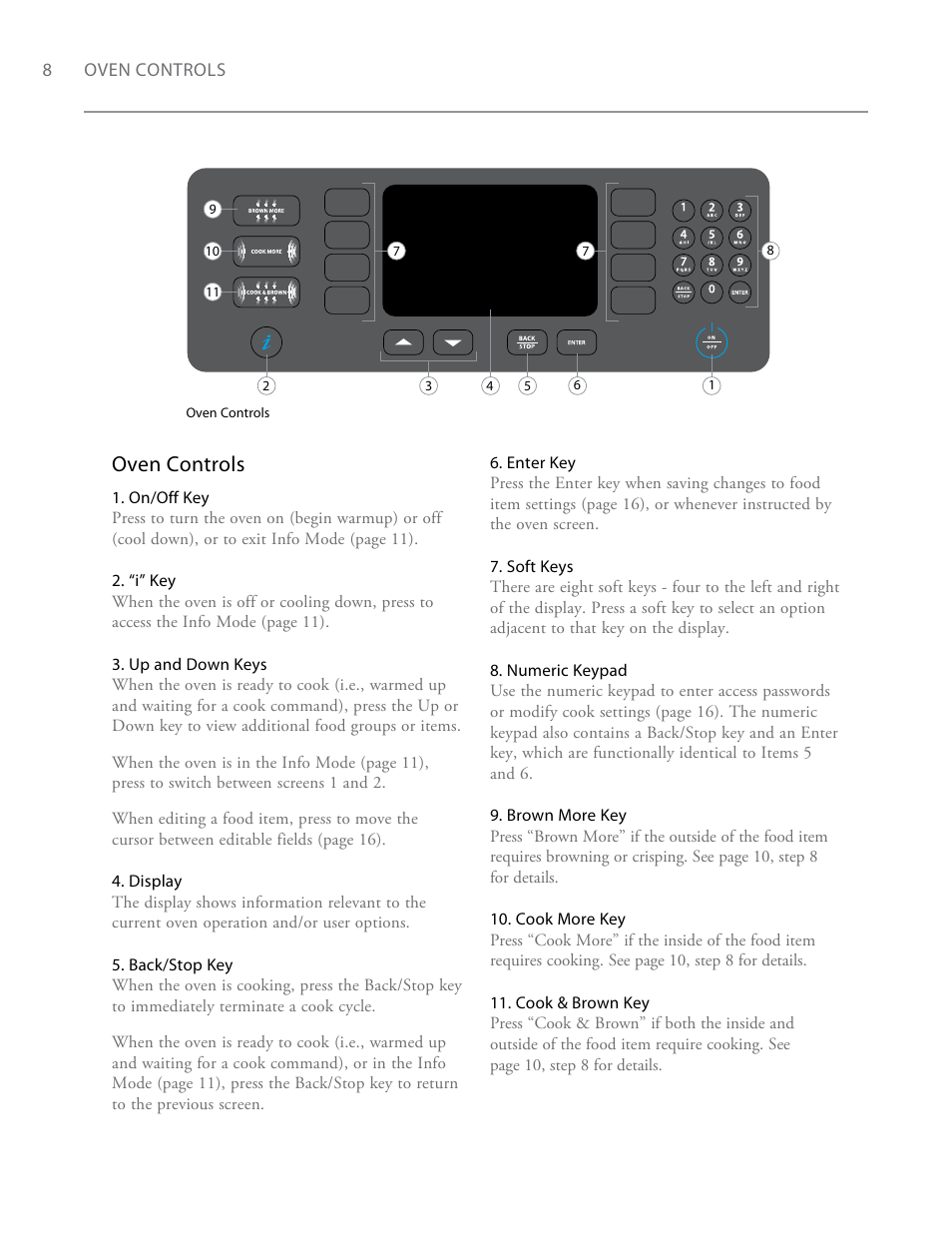 Oven controls | TurboChef Technologies Encore EN User Manual | Page 14 / 32
